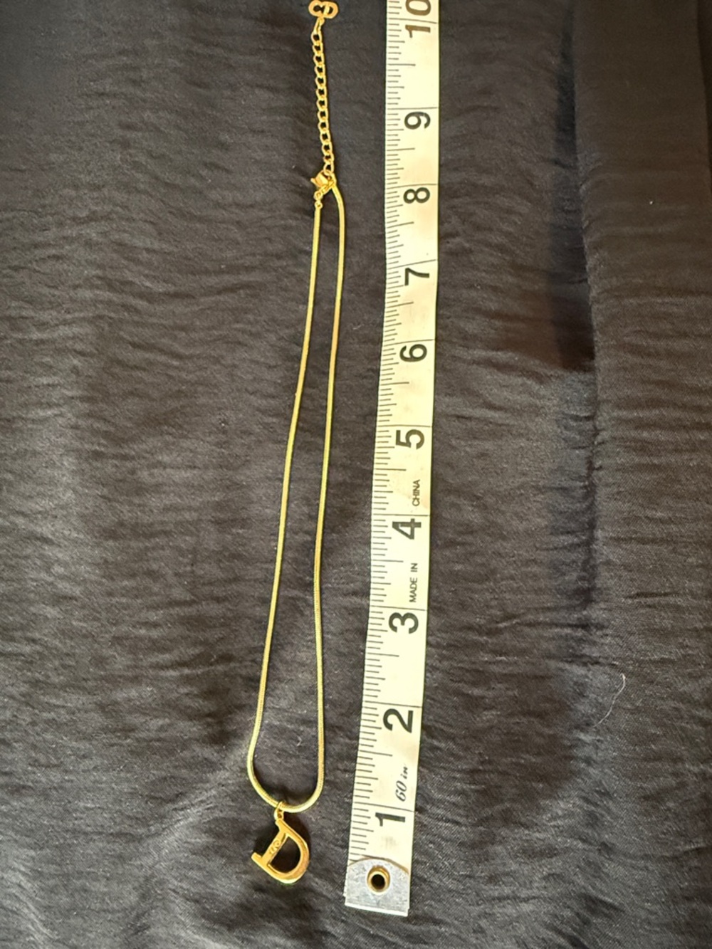 Dior Gold D Logo Snake Chain Necklace EUC - Picture 9 of 10